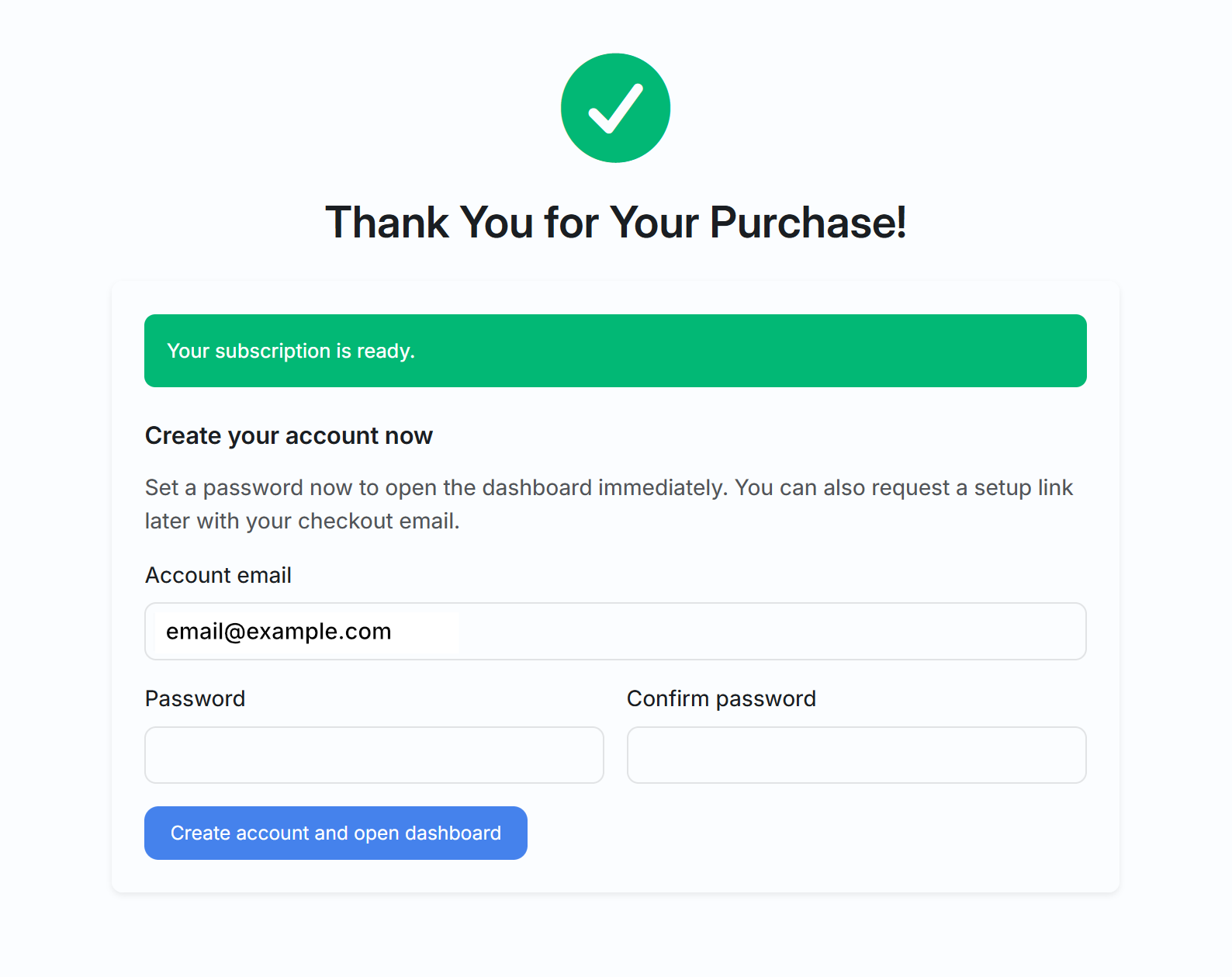 Order success page