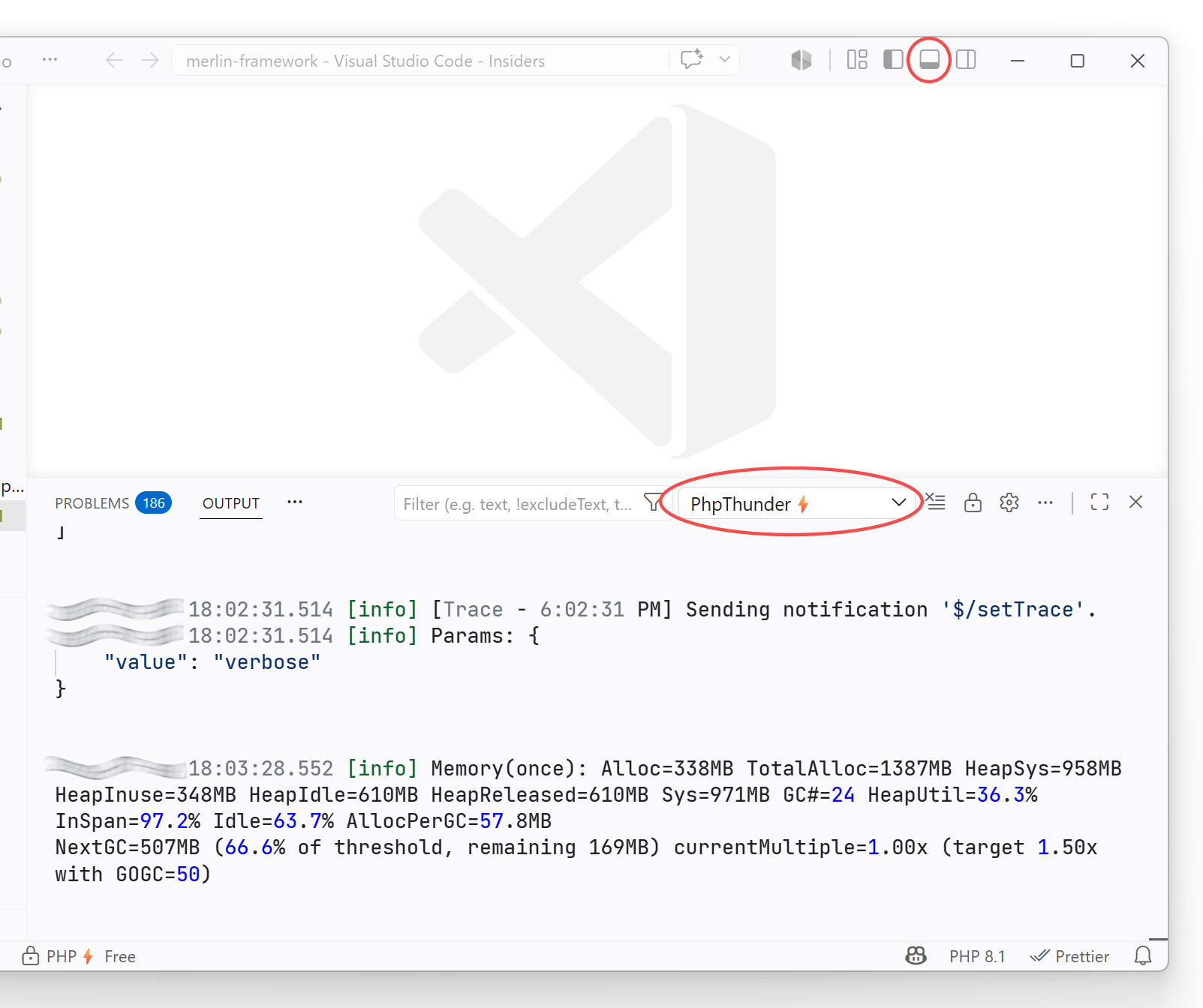 Output channel in VS Code